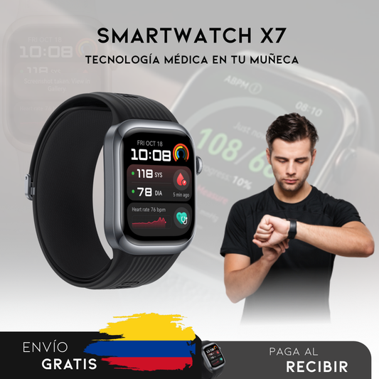 Smartwatch X7 |Reloj inteligente que cuida de tu salud -